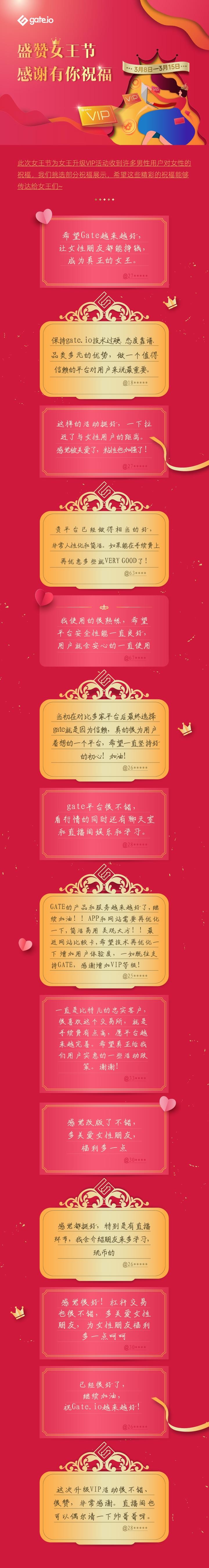 Gate.io已為女王節(jié)升級VIP活動申請用戶升級公告