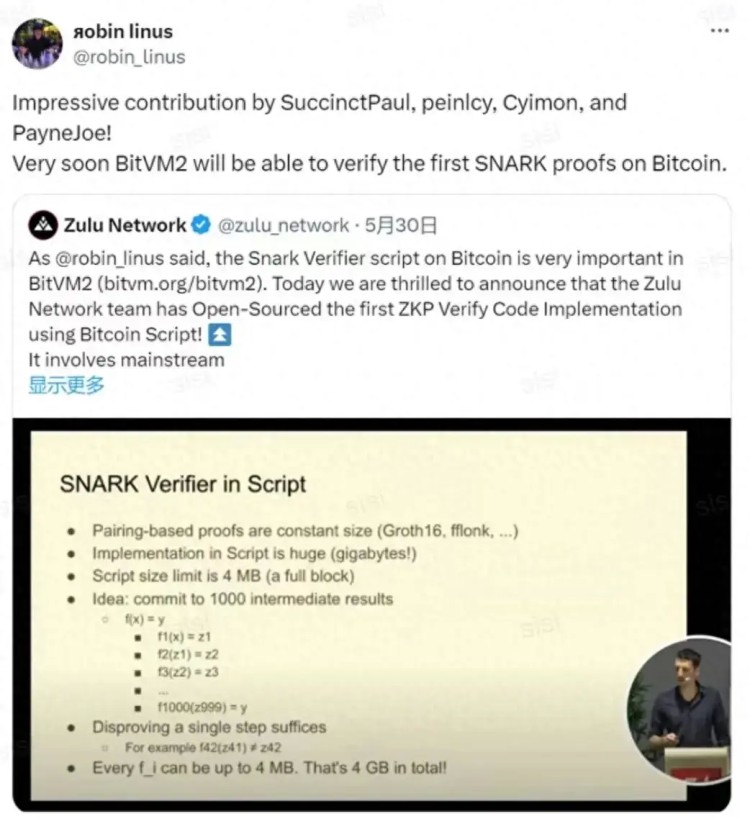 比特幣生態(tài) 里程碑:Zulu 使用Bitcoin Script 實(shí)現(xiàn)ZKP 驗(yàn)證