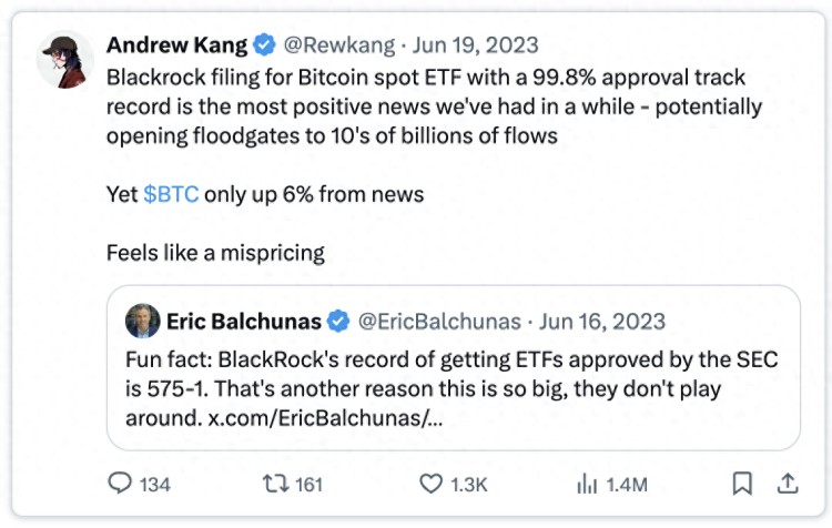 Andrew Kang 文章：為什么我認(rèn)為以太坊不能復(fù)制比特幣？ ETF 的成功？