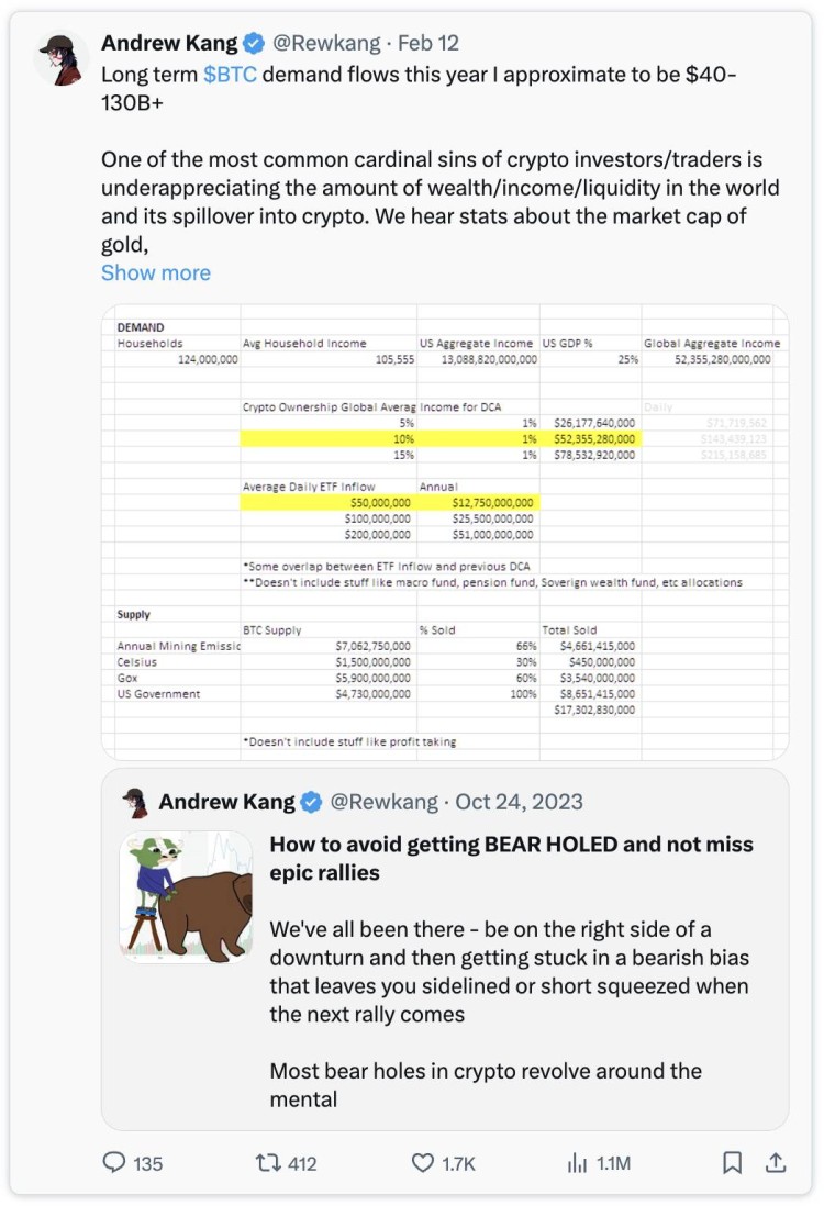 Andrew Kang 文章：為什么我認(rèn)為以太坊不能復(fù)制比特幣？ ETF 的成功？