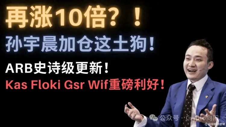 孫宇晨加倉土狗幣，ARB Kas是有益的 Sol Floki、WIF，市場風(fēng)云變幻！